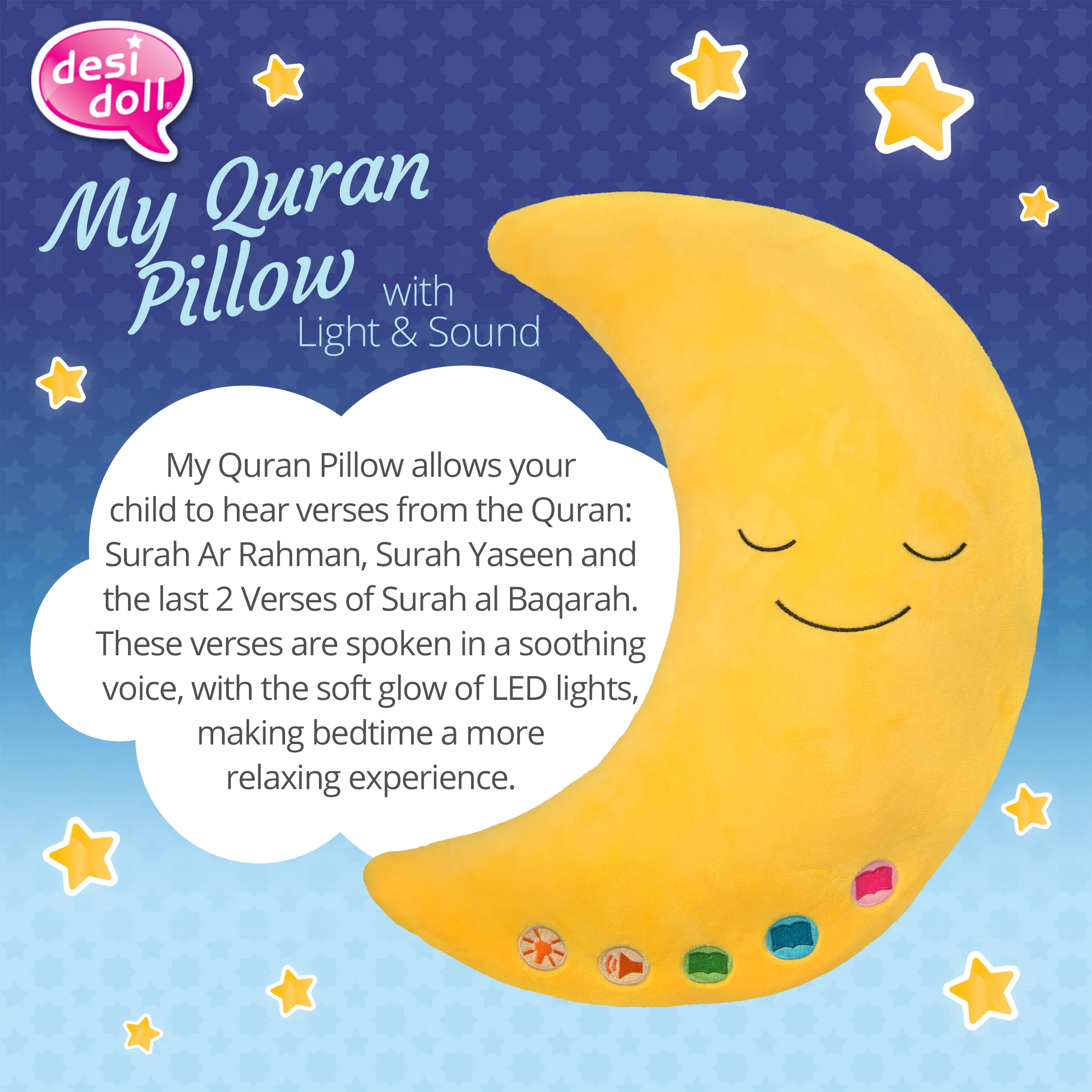 My Quran Moon Pillow - Yellow - Image 5