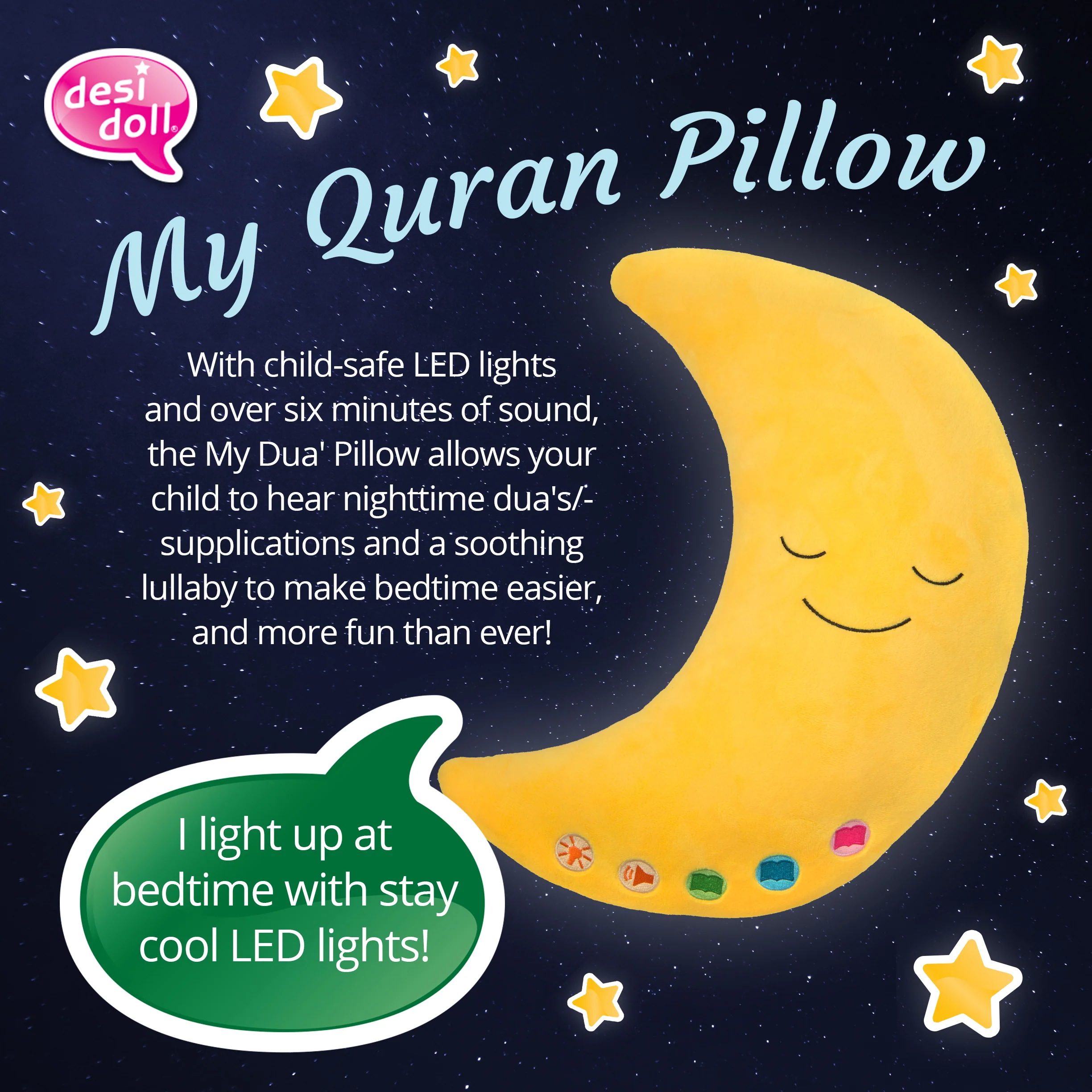 My Quran Moon Pillow - Yellow - Image 7
