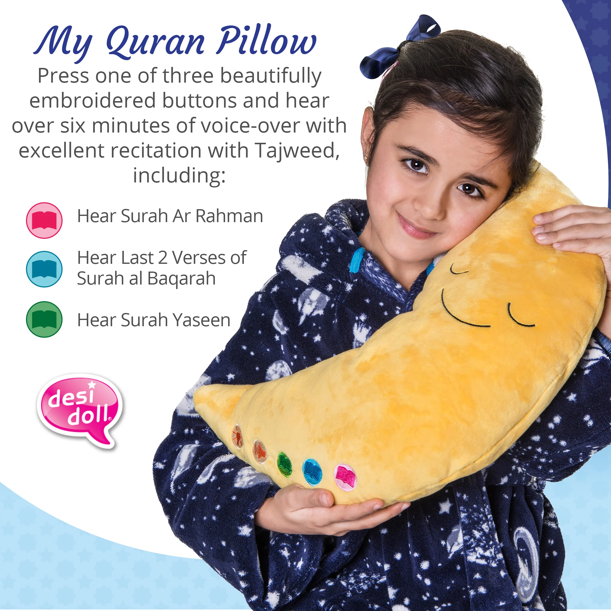 My Quran Moon Pillow - Yellow - Image 8