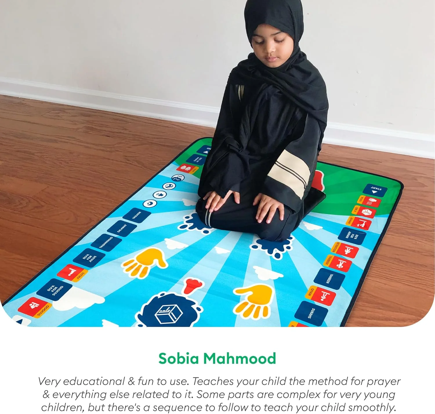 My Salah Mat - Interactive Educational Prayer Mat (Blue) - Image 13