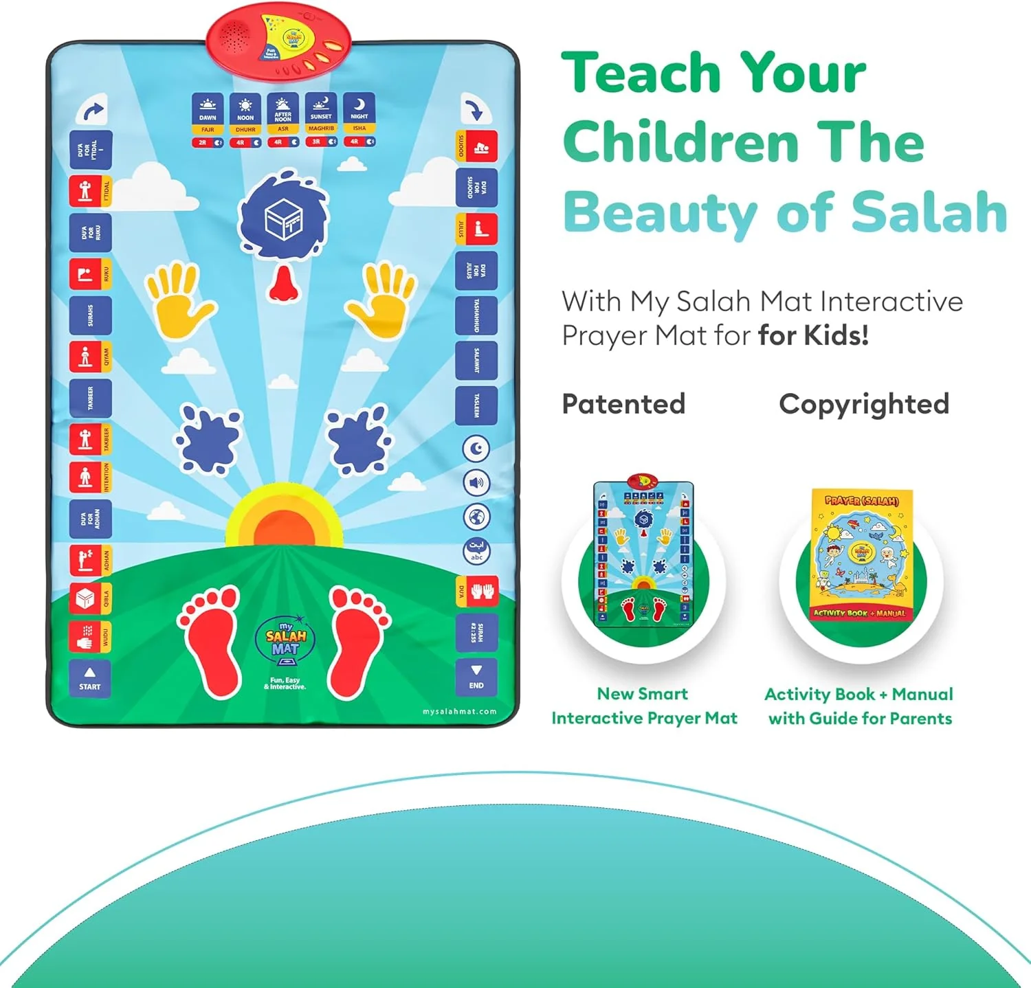 My Salah Mat - Interactive Educational Prayer Mat (Blue) - Image 3