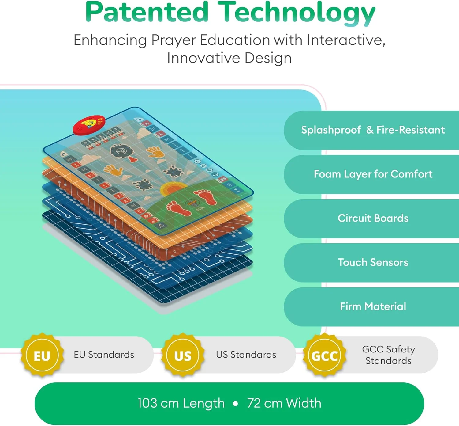 My Salah Mat - Interactive Educational Prayer Mat (Blue) - Image 6